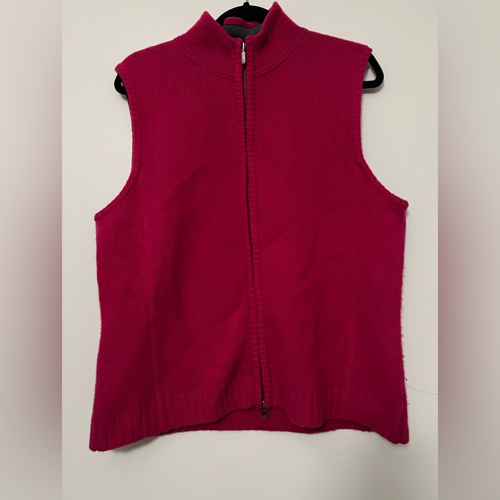 Eddie Bauer‎ XL Red Wool Blend Zip Vest Winter Layering Outdoor Style